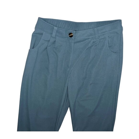 Halara Mid Rise Zipper Pocket Waffle Casual Pants Sz Large Womens Blue - Picture 8 of 11